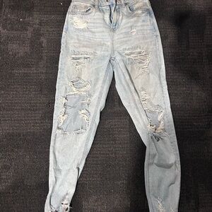 American Eagle Outfitters Light Blue Distressed Skinny Jeans